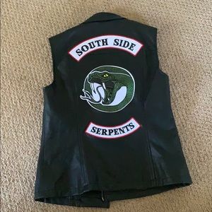 black leather riverdale vest